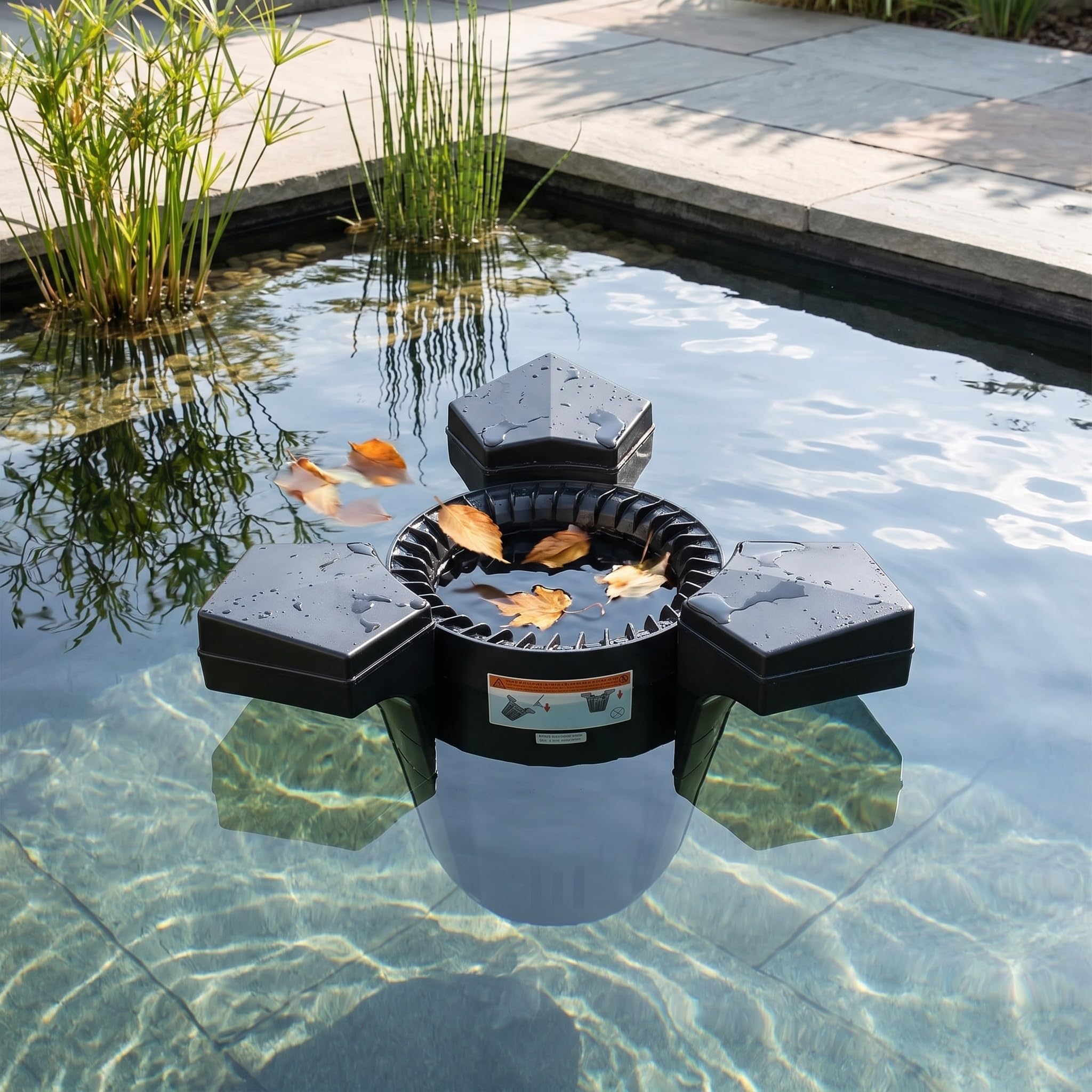 Skimmer galleggiante per laghetto con pompa, efficiente pulitore per superfici d'acqua per laghetti e giardini all'aperto, cavo di alimentazione lungo, pompa da 43 W per una facile manutenzione, fino