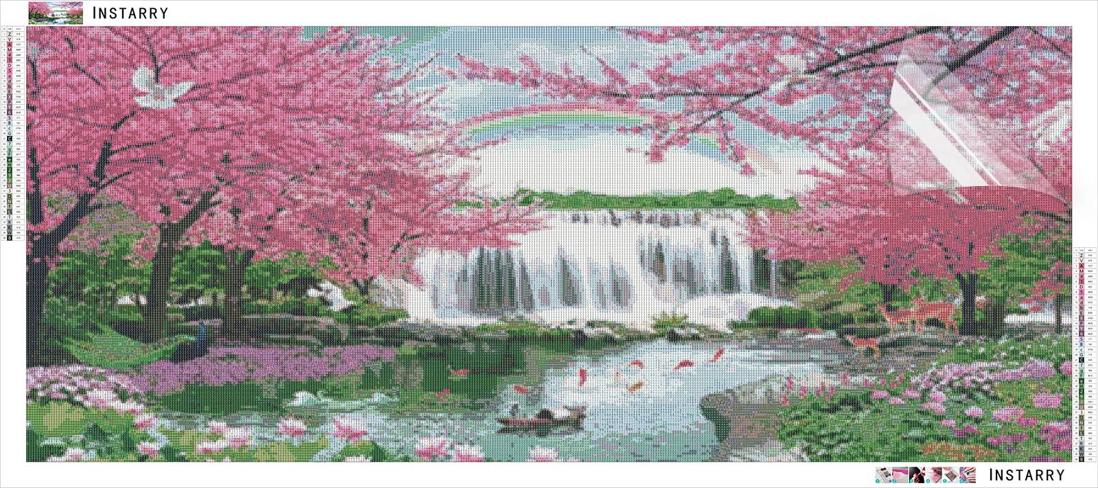 Instarry Fai da Te 5D Kit Diamond Painting Quadri Grandi Dimensioni Cascata di Scenario Naturale Paint by Numbers Decorazioni Pareti 100x40 cm