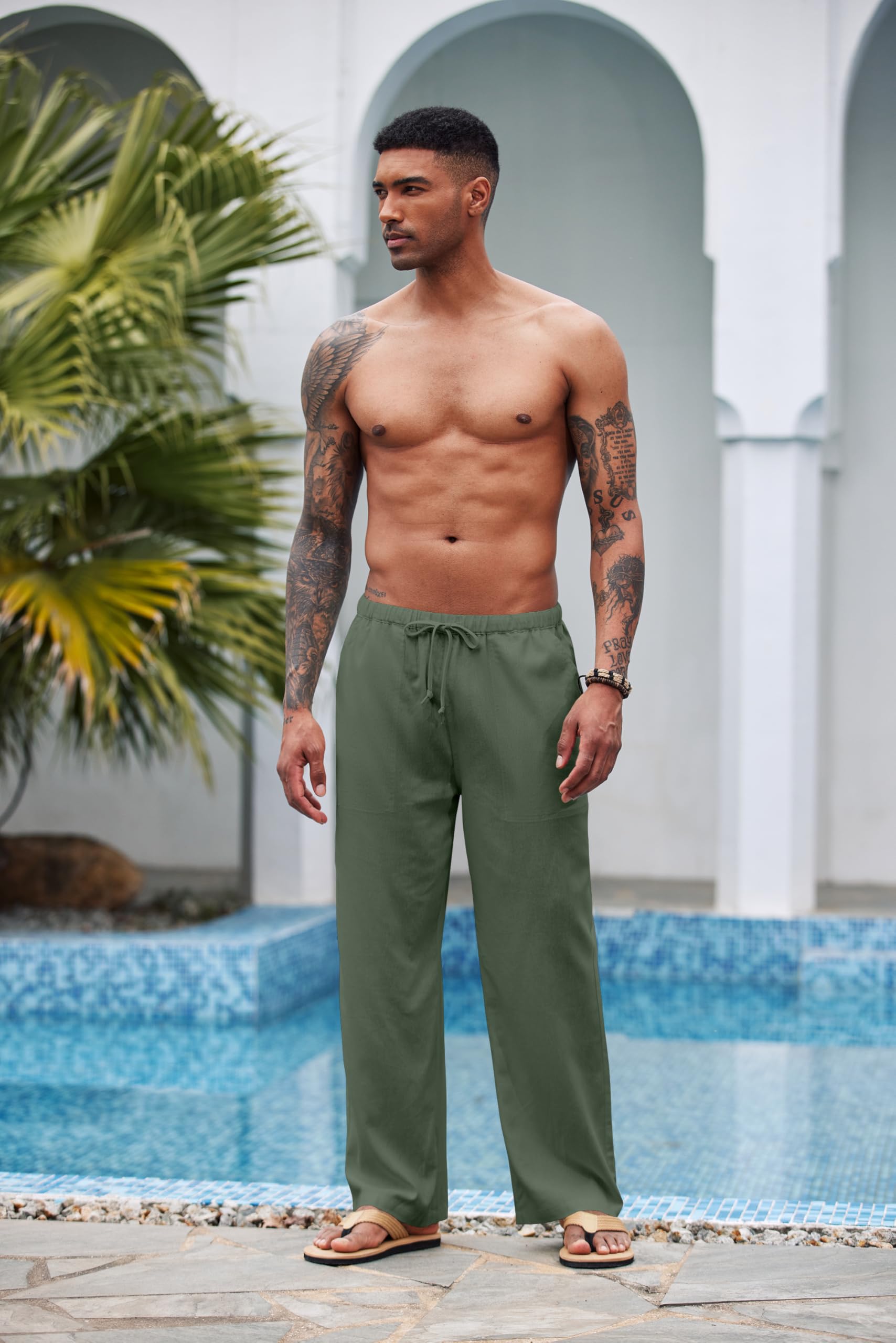 COOFANDY Lässiger Stil, Leger Pantalon Hommes