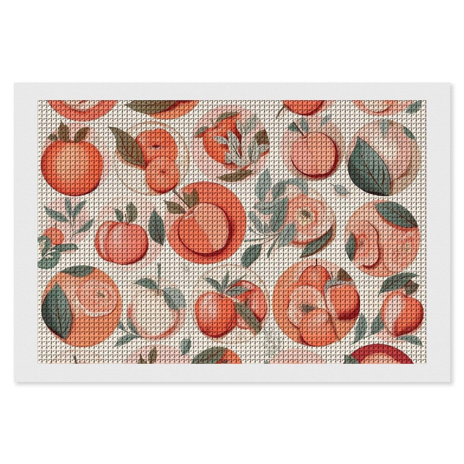 Round Peach Diamond Art Kits for Adults, DIY 5D Diamonds Painting Kits for Beginner, Round Full Drill Diamond Dots Painting, 8"x12" Diamonds Pictures Gem Art and Crafts Wall Decor