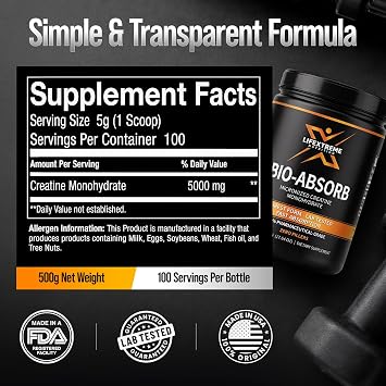 Bio-Absorb Micronized Creatine Monohydrate Powder 500g