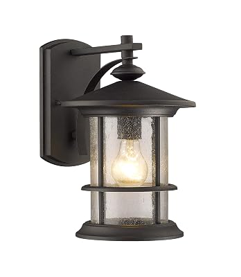 Chloe Lighting CH0152-BLK-OSD1 10.13-Inch Tall Transitional 1-Light Black Outdoor Wall Sconce