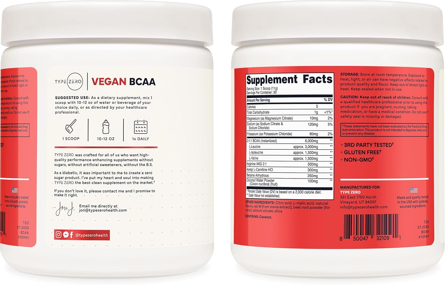 Type Zero Ultra Clean Vegan BCAA Powder + Electrolytes Tropical Fruit Punch image 7