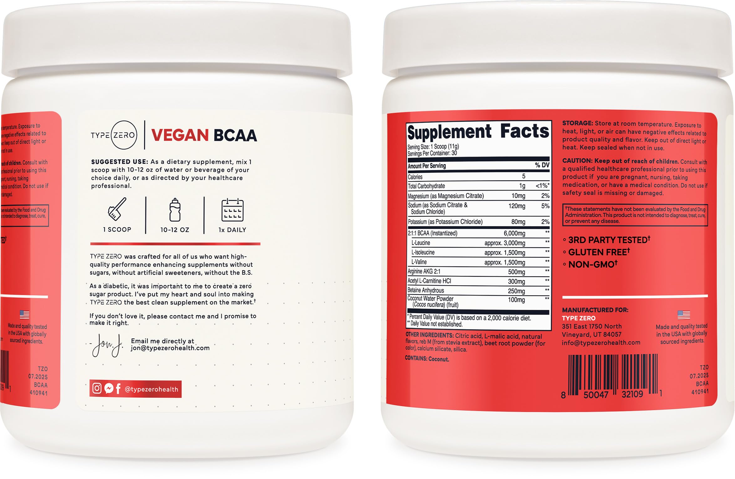 Type Zero Ultra Clean Vegan BCAA Powder + Electrolytes Tropical Fruit Punch — Amazon image 7