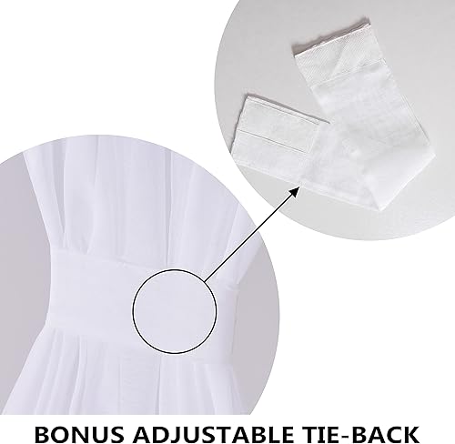 Miniatura 2 de Demetex Juego de 2 cortinas traslúcidas para puerta trasera, ventana pequeña con alzapaños, bolsillo para barra de cortina básica, 30 x 40 pulgadas,