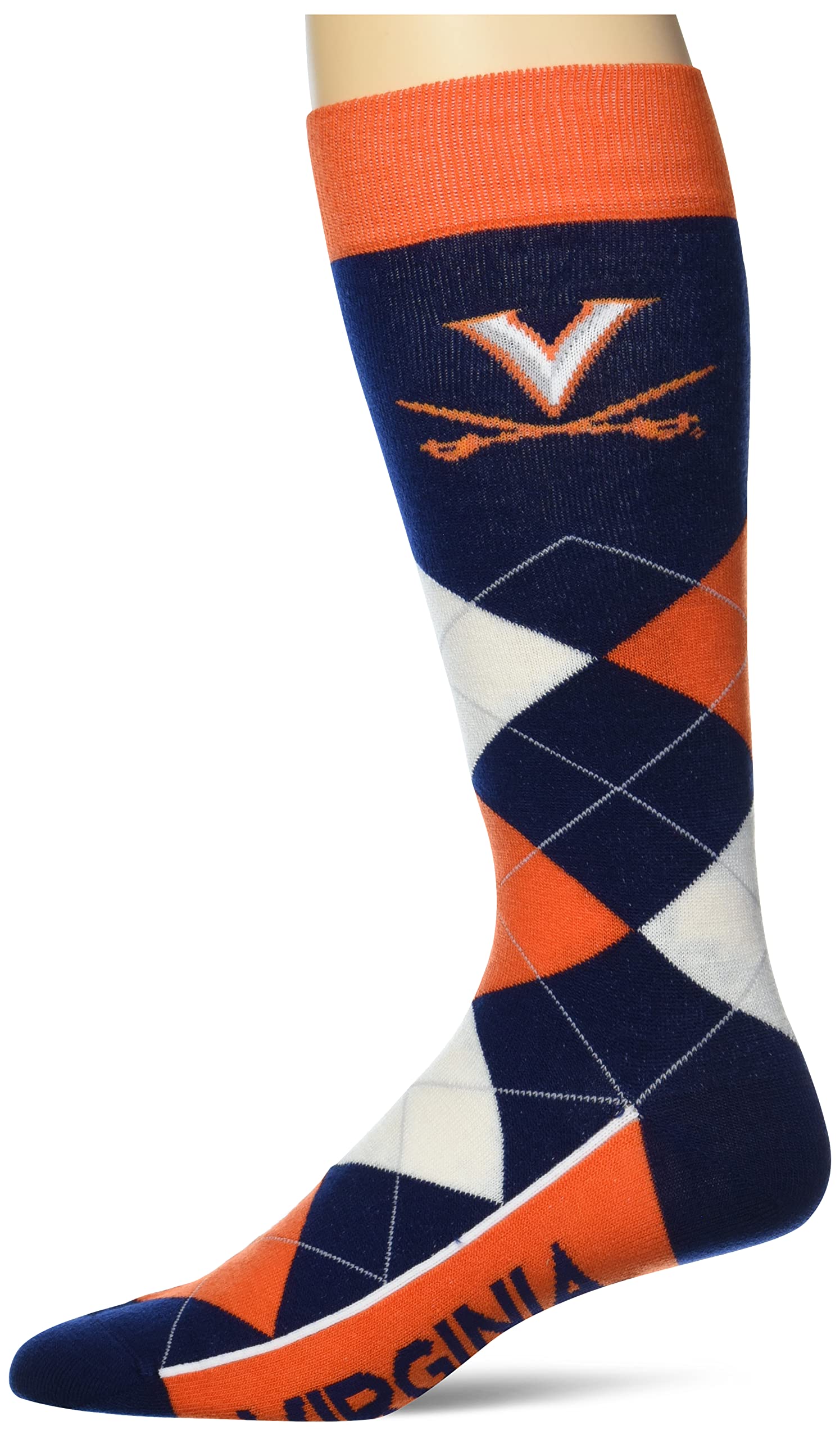 For Bare Feet FBF Unisex's Argyle Line Up Dress Crew Sock, Team Color, One Size