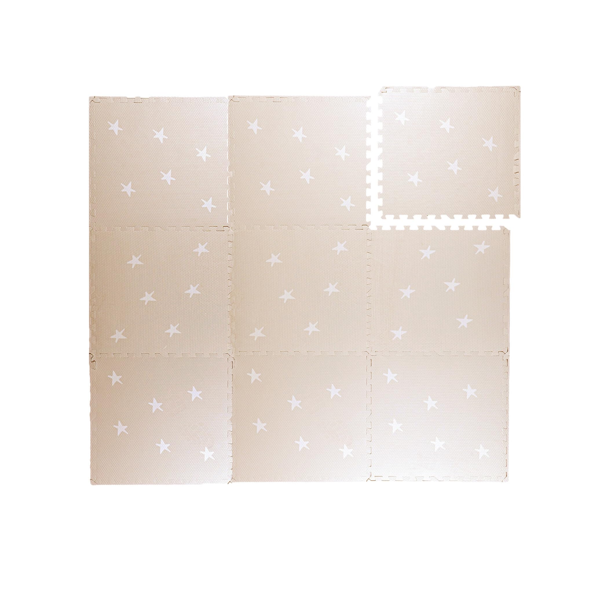 FRAAI | Home & Living Mata piankowa Puzzle - Alfie XL Stars Szara/Beżowa - Pianka EVA - - Dywan