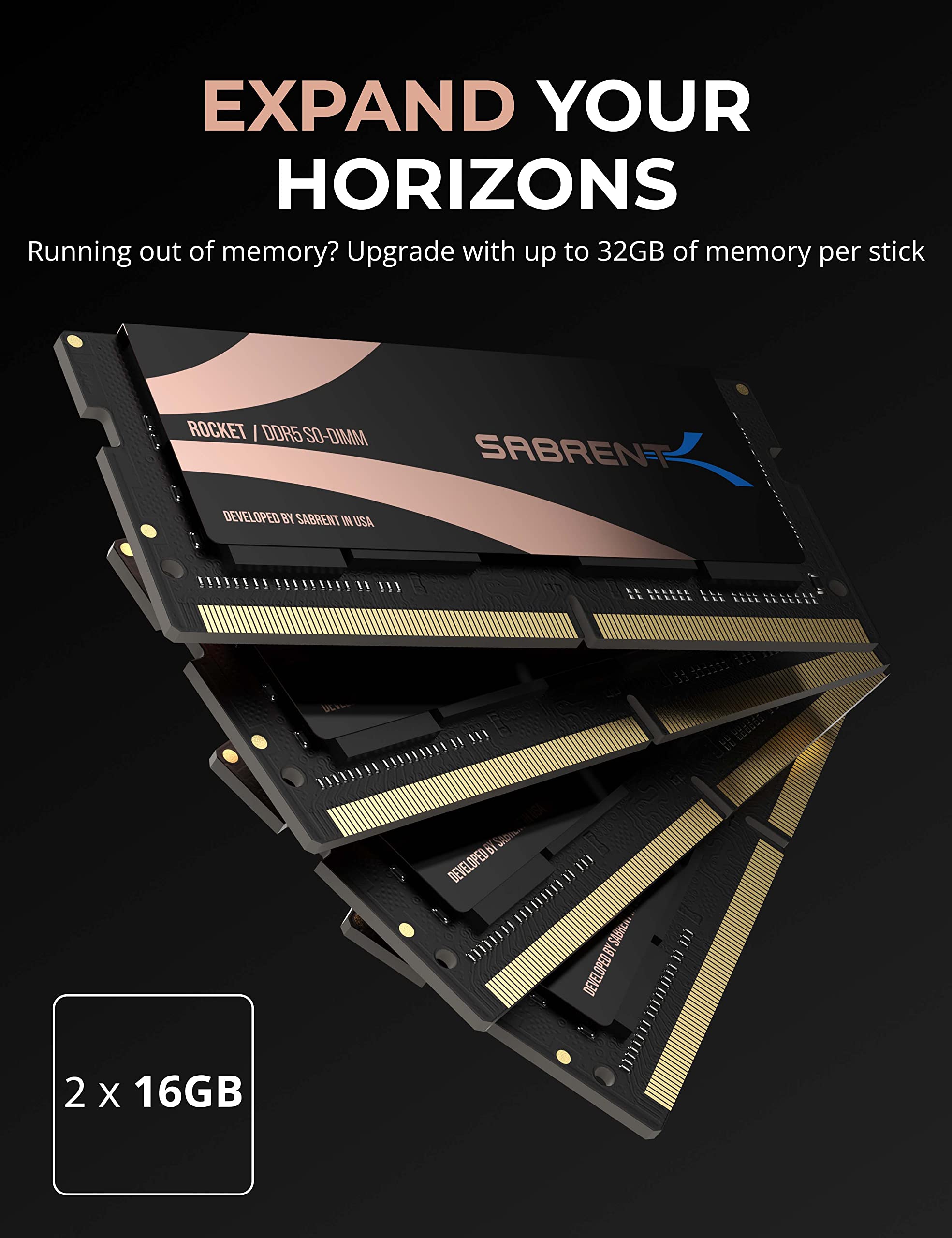 メモリー SABRENT ROCKET DDR5 16GBx2 32GB 4800MHz SB-DR5U-32G_638801c8-bf76-4f2b