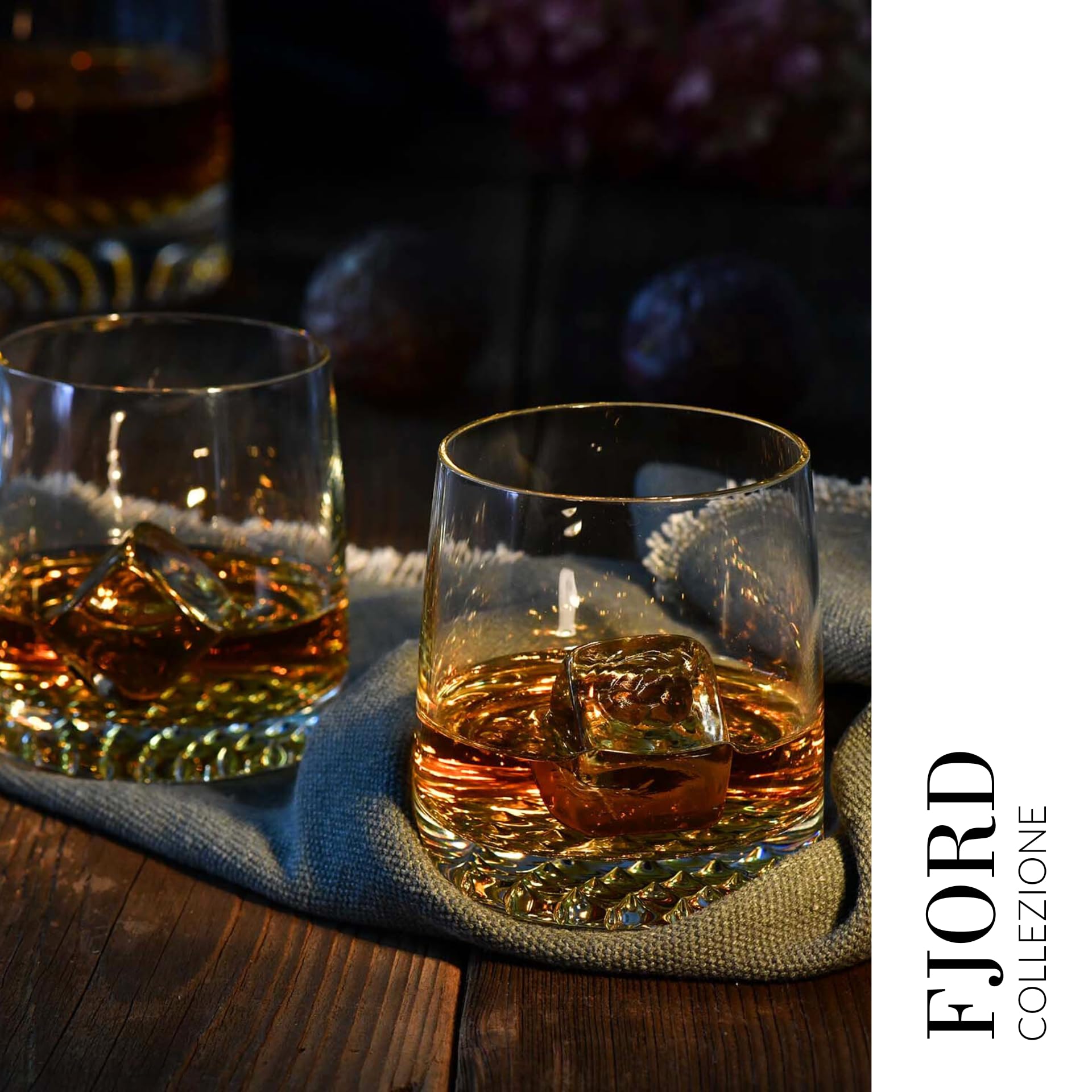 Krosno Bicchieri da Whisky | Set da 6 | 370 ML | Collezione Fjord | Ideale per Casa, Ristoranti e Feste | Lavabile in Lavastoviglie