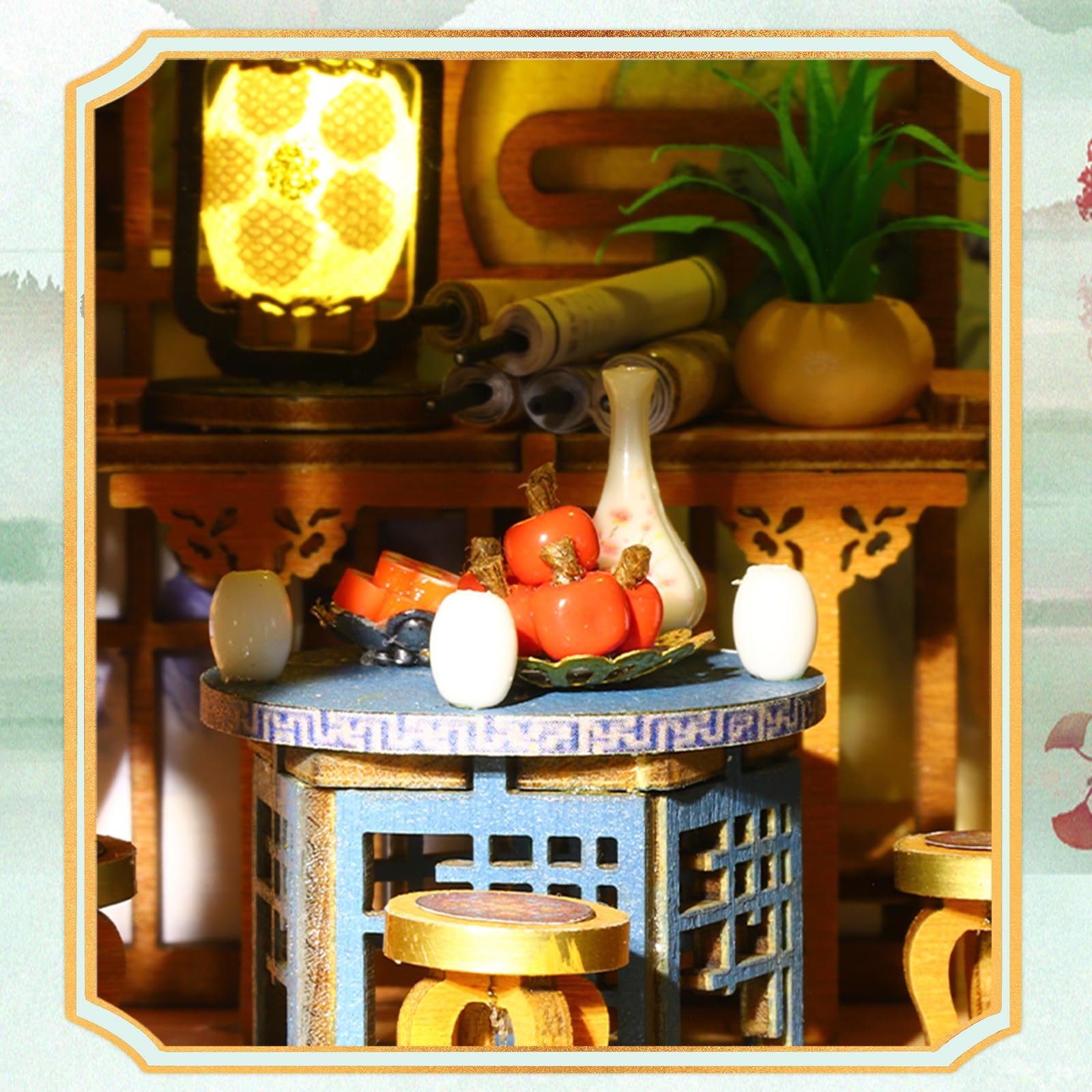 Cuteefun DIY Miniatur Puppenhaus Kit, Puppenhaus Holz Modellbausätze mit LED-Licht, für Erwachsene und Jugendliche, Bauen Sie Ihr eigenes Traumhaus Modell (Blumengarten)