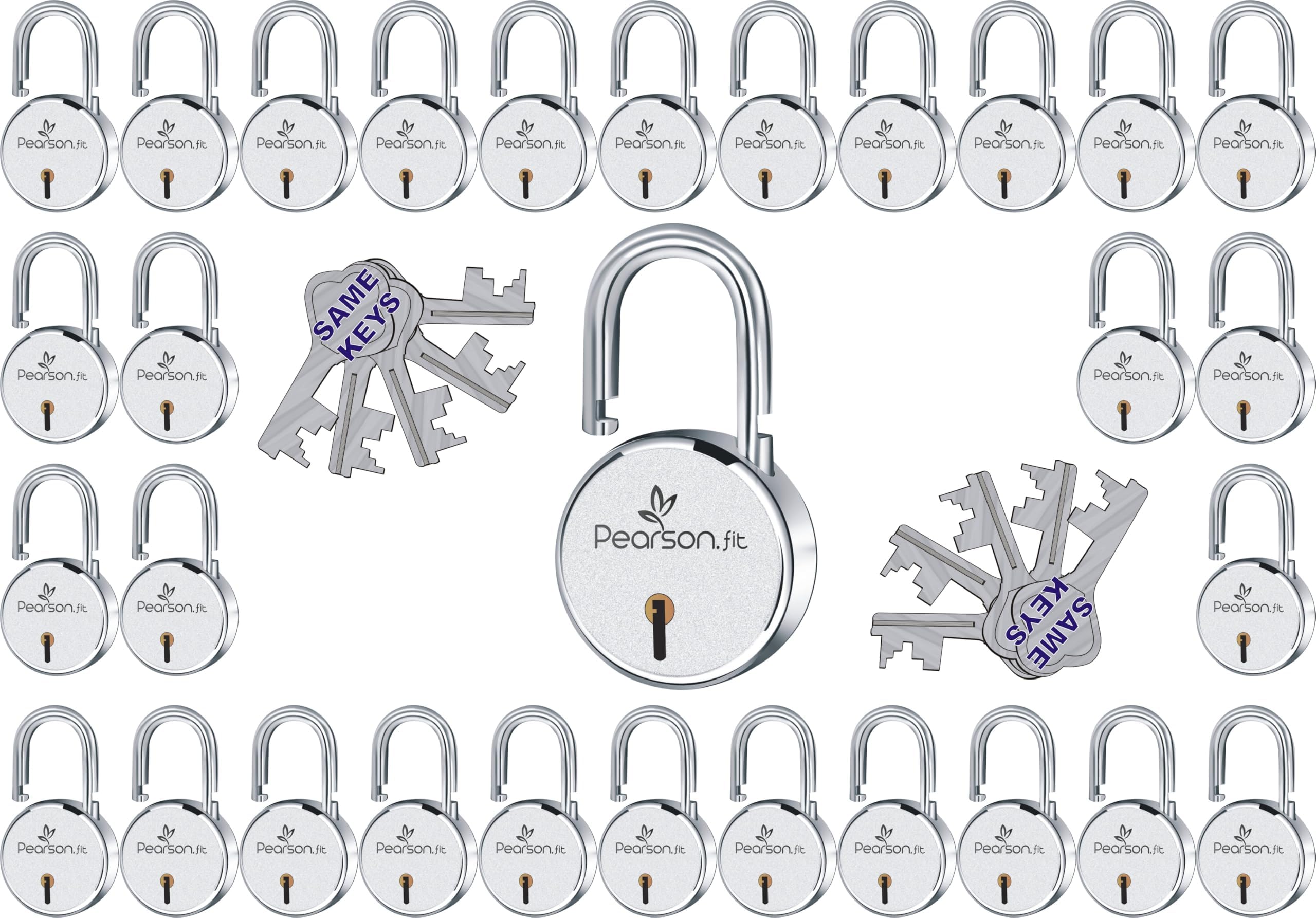 50mm 120 Lock 25 Master Keys Same Key Common Key Weather Resistant Round Padlock, Steel Body, 6 Levers Heavy Duty-image-17