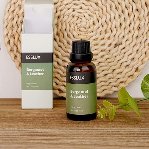 Miniatura 7 de ESSLUX - Aceite de fragancia de bergamota y cuero, aceite esencial grande individual de 1.0 fl oz, aromas para hacer velas de aromaterapia, aceites