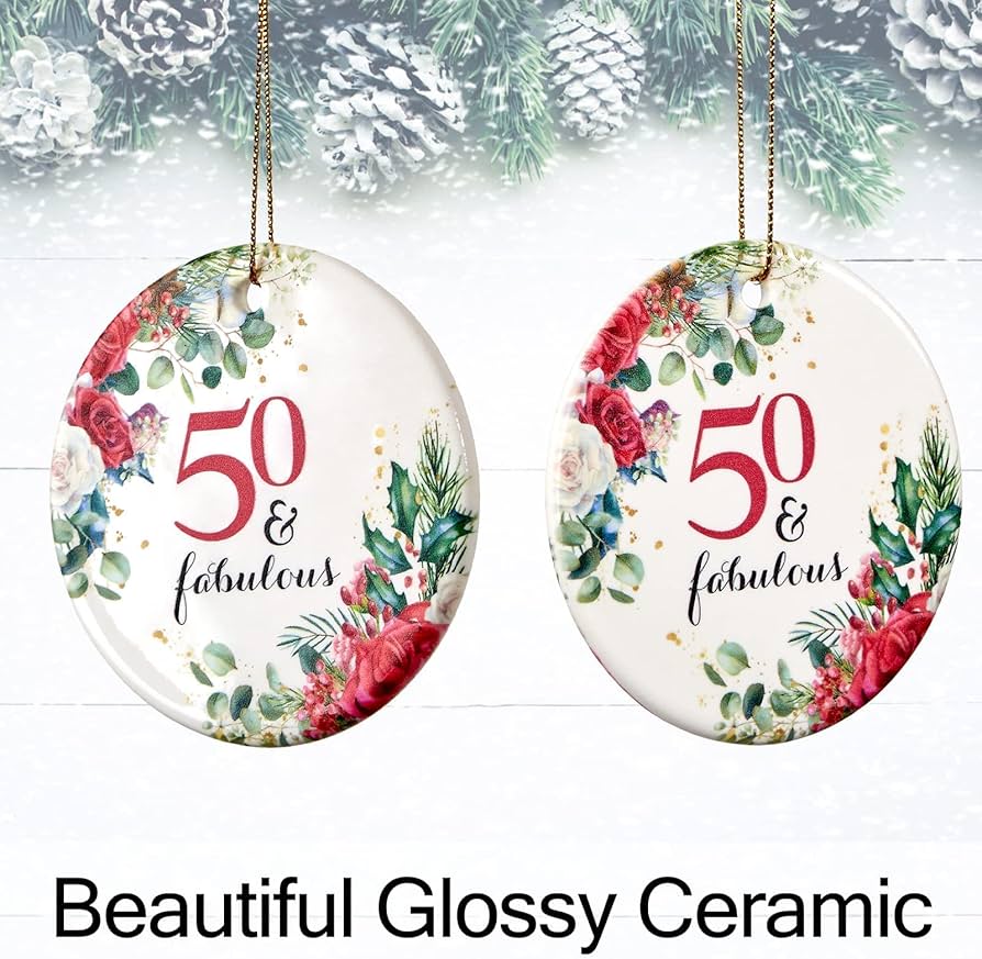 50th birthday christmas ornament Clearance