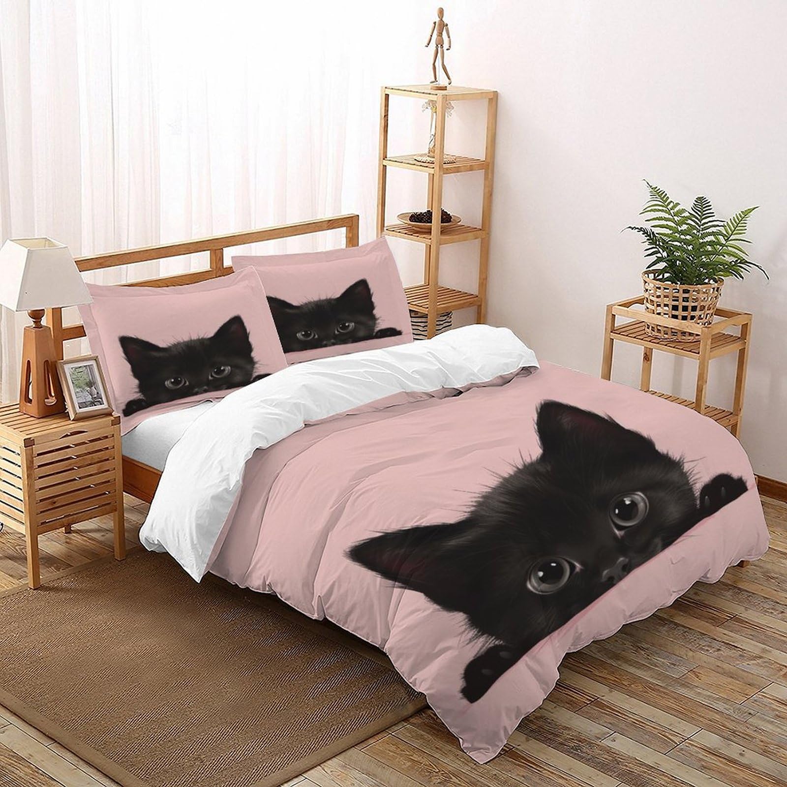 Parure de lit adulte enfant chat noir pour créer un cocon cocooning unique