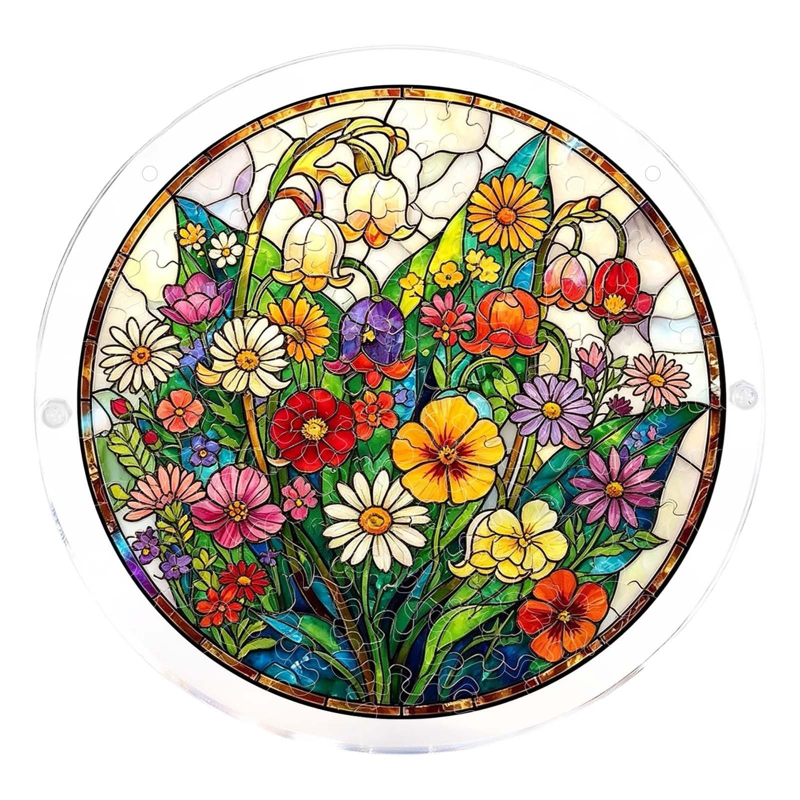 Acrylic Jigsaw Puzzle Suncatcher,Acrylic Puzzle Suncatcher,for Doors Garden and Window Hanging&Birthday Mom Women Adults Gift-19 CM,A — view 39