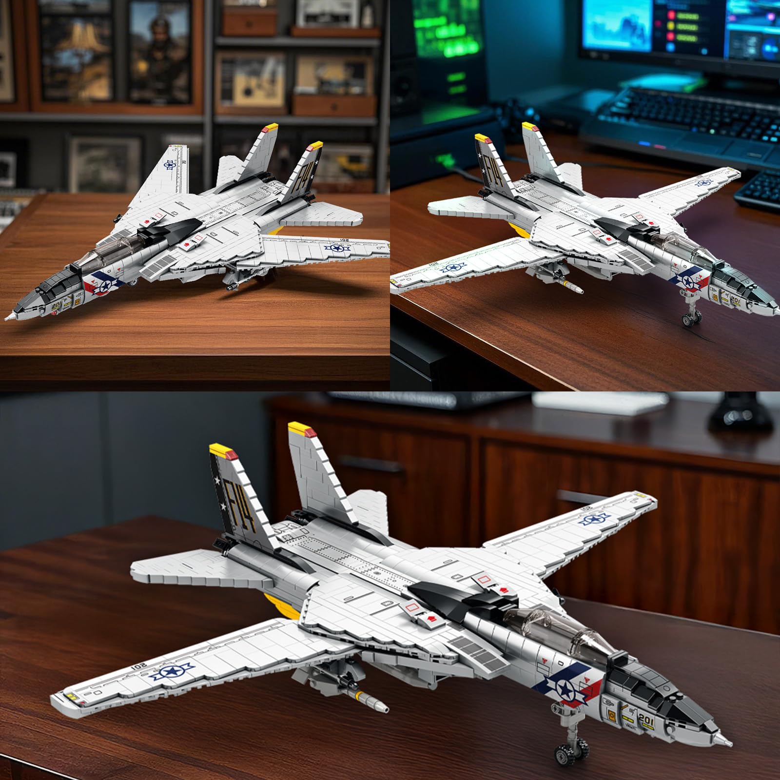 Amazon.com: Reobrix F-14 Fighter Jet Building Set, Fighter
