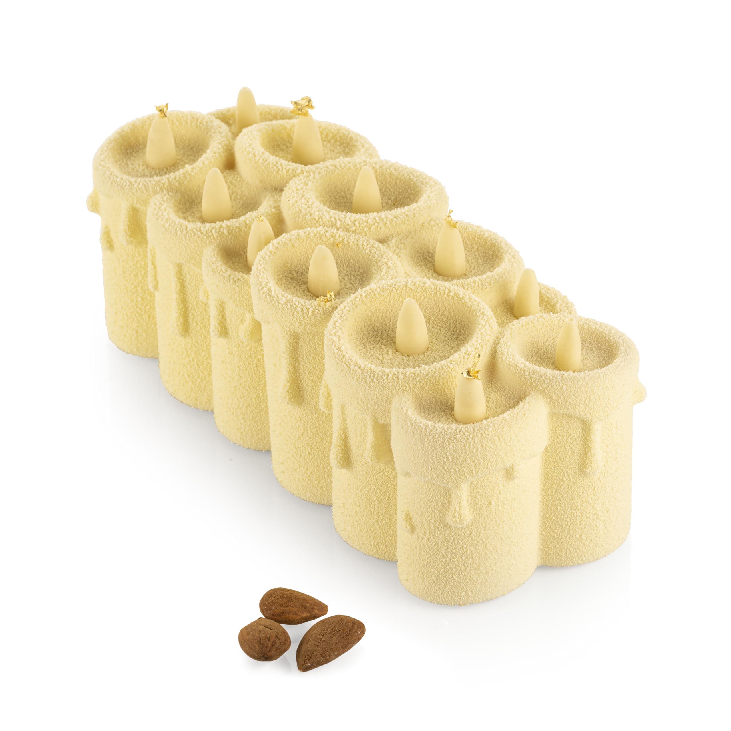 silikomart | Moule en Silicone BÛCHE LUMIÉRE, antiadhésif, Lot de 1 Moule, Design 3D, 219 x 89 mm, h 75 mm, Volume 1,08 l, Made in Italy