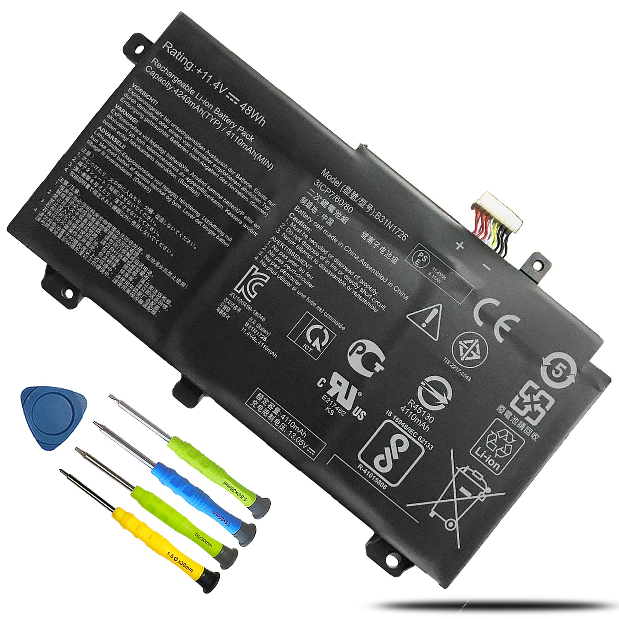 Amazon.com: BOWEIRUI B31N1726 Laptop Battery Replacement for Asus