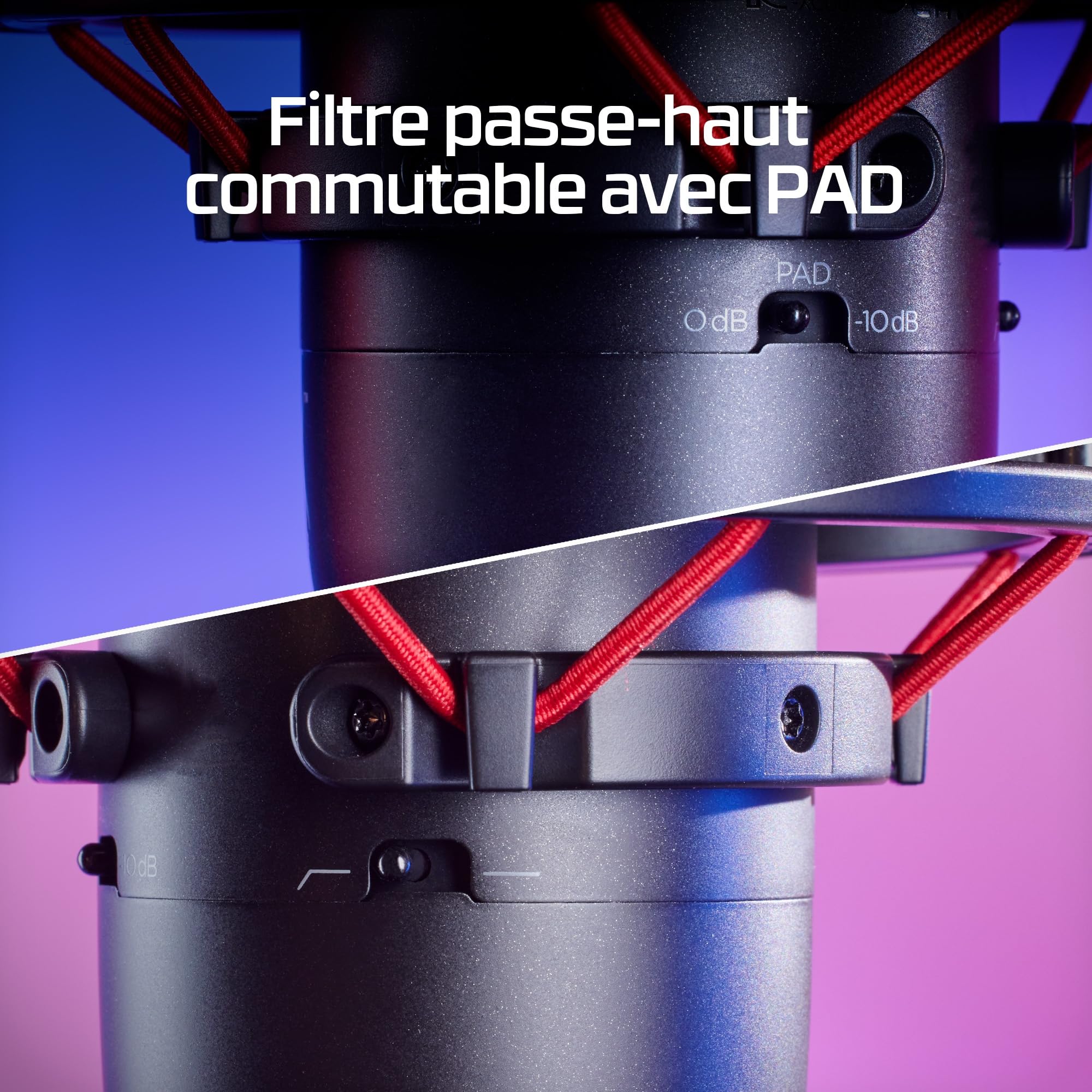 HyperX ProCast – Micro avec condensateur à grand diaphragme, connexion XLR