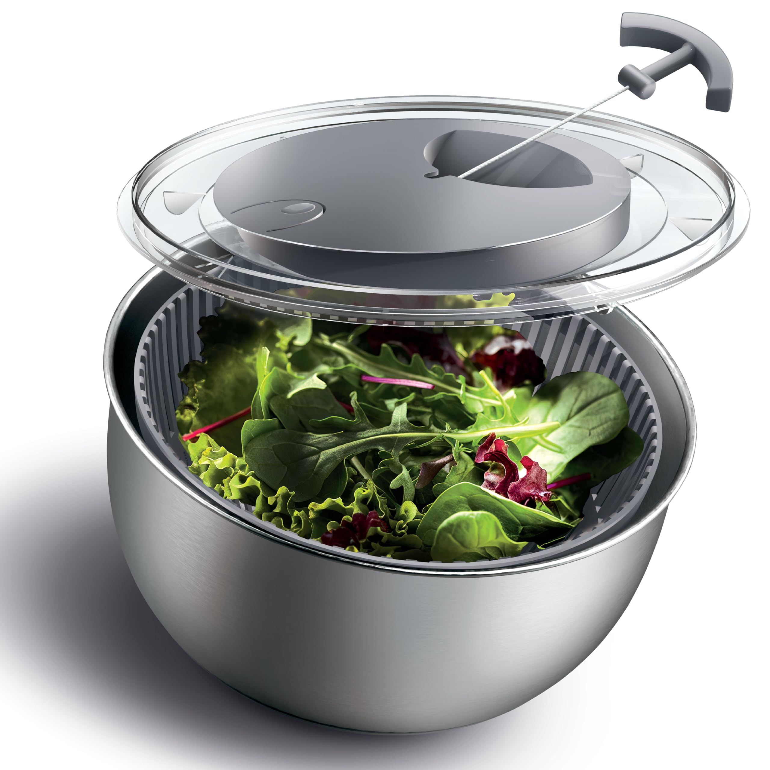 Amazon.com: COOK WITH COLOR Stainless Steel Salad Spinner - 5 Qt