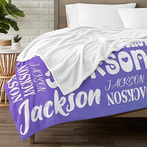 Vista 158 de Manta personalizada con texto, manta personalizada con nombre para madre, padre, adultos, amigos, amantes, perros, mascotas, manta de franela 01