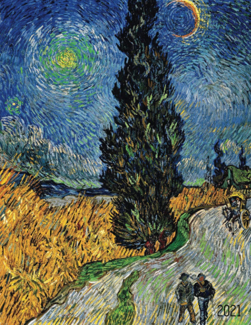 Vincent van Gogh Agenda 2021: Camino Rural En La Provenza De Noche | Planificador Annual | Enero a Diciembre 2021 | Post Impresionismo | Pintor ... Para la Escuela, el Estudio y la Oficina