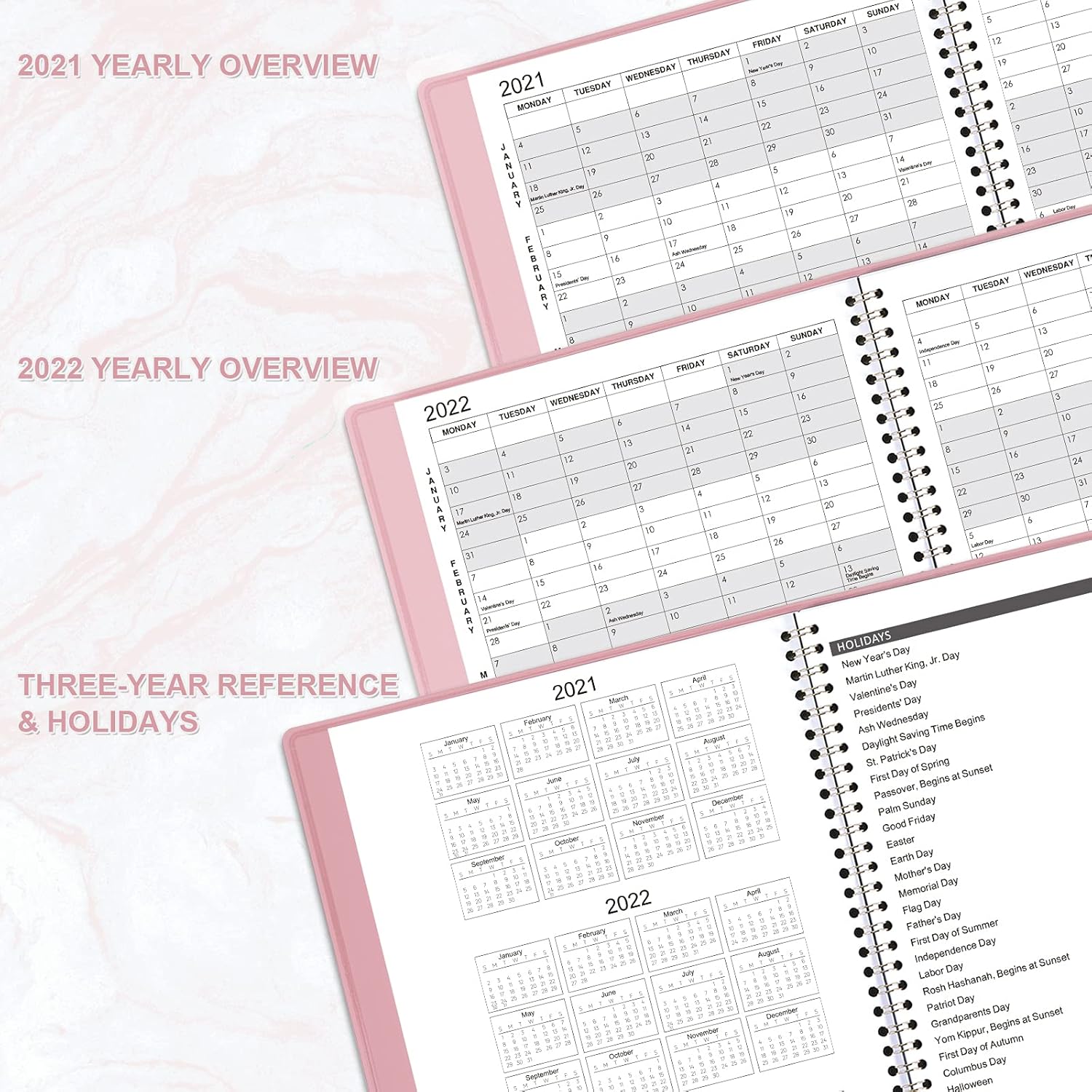 2022 Monthly Planner - Jul 2021 - Dec 2022, Monthly Calendar/Planner 2022 with Faux Leather, 8.86" x 11.4", 15 Note Pages, Twin-Wire Binding, Pocket, Monthly Tabs, Perfect Organizer : Everything Else
