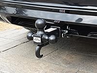 Vista 3 de TOPTOW 64181 Enganche de Receptor de Remolque de Tres Bolas con Gancho, Bolas Negras, Se Adapta a Receptor de 2 Pulgadas