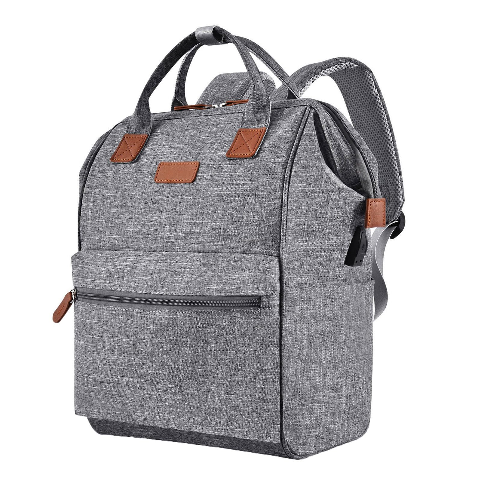 Mochila de viaje para laptop, mochila escolar multiusos casual con puerto de carga USB para mujeres y hombres, mochila de bloqueo
