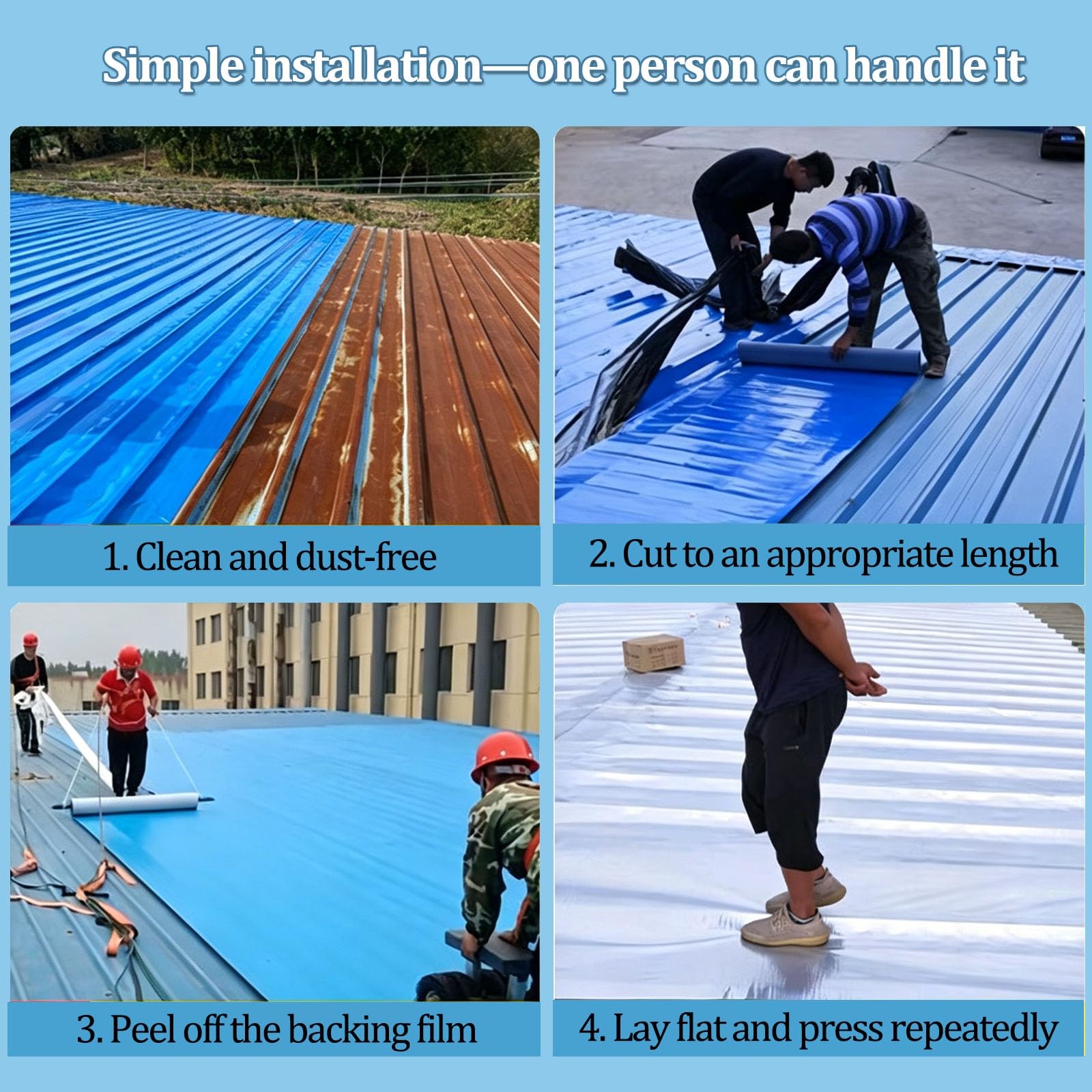Membrana impermeabilizante autoadhesiva, cinta de reparación impermeabilizante bituminosa, rollo protector de subcubierta para techos de 2 mm de espesor(L-5m,W-20cm)