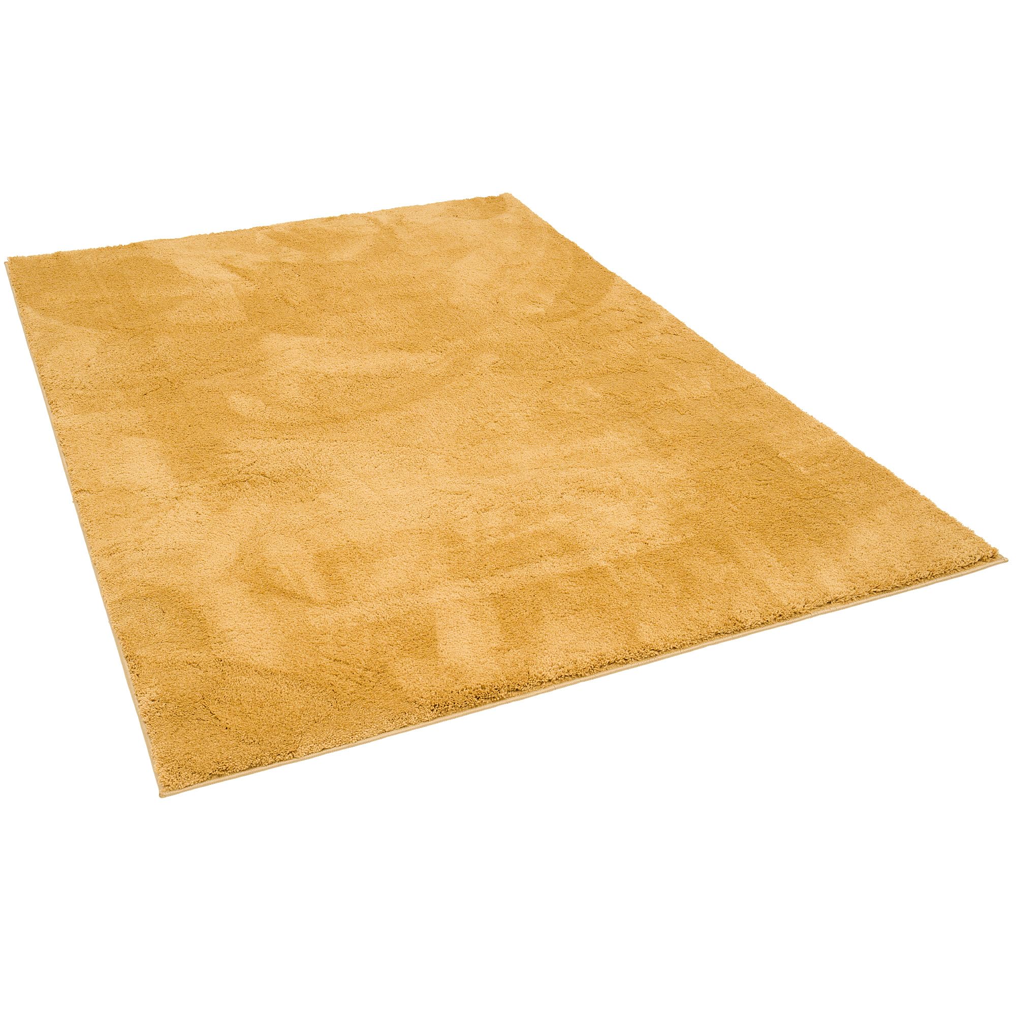 Pergamon Luxus Super Soft Hochflor Langflor Teppich Flauschig Weich Wohnzimmer Schlafzimmer Silky Curry Gelb