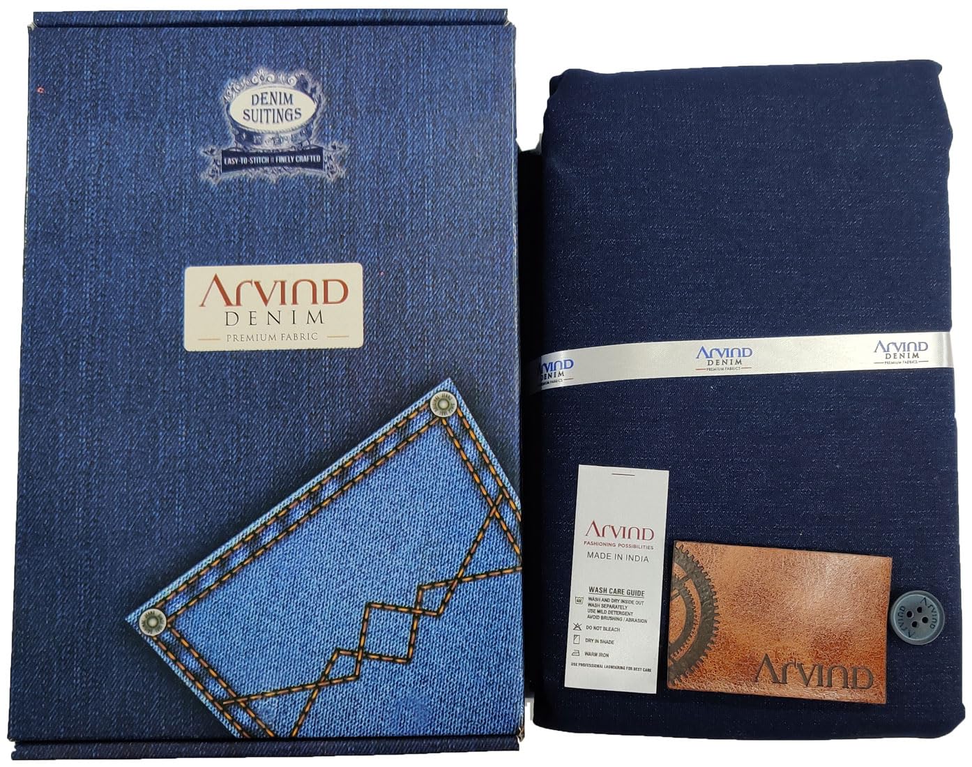 Denim Premium Unstitched Trouser Fabric for Men with Matching Button | Denim Suiting Fabric Material | Tailoring Cloth with Gift Box | Ideal for Formal & Casual Wear-image-47