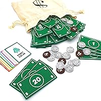 GoodGround Felt Play Money Set: Realistic Bills, Coins & Picture Cards Montessori Kids Counting STEM Toy for Toddlers