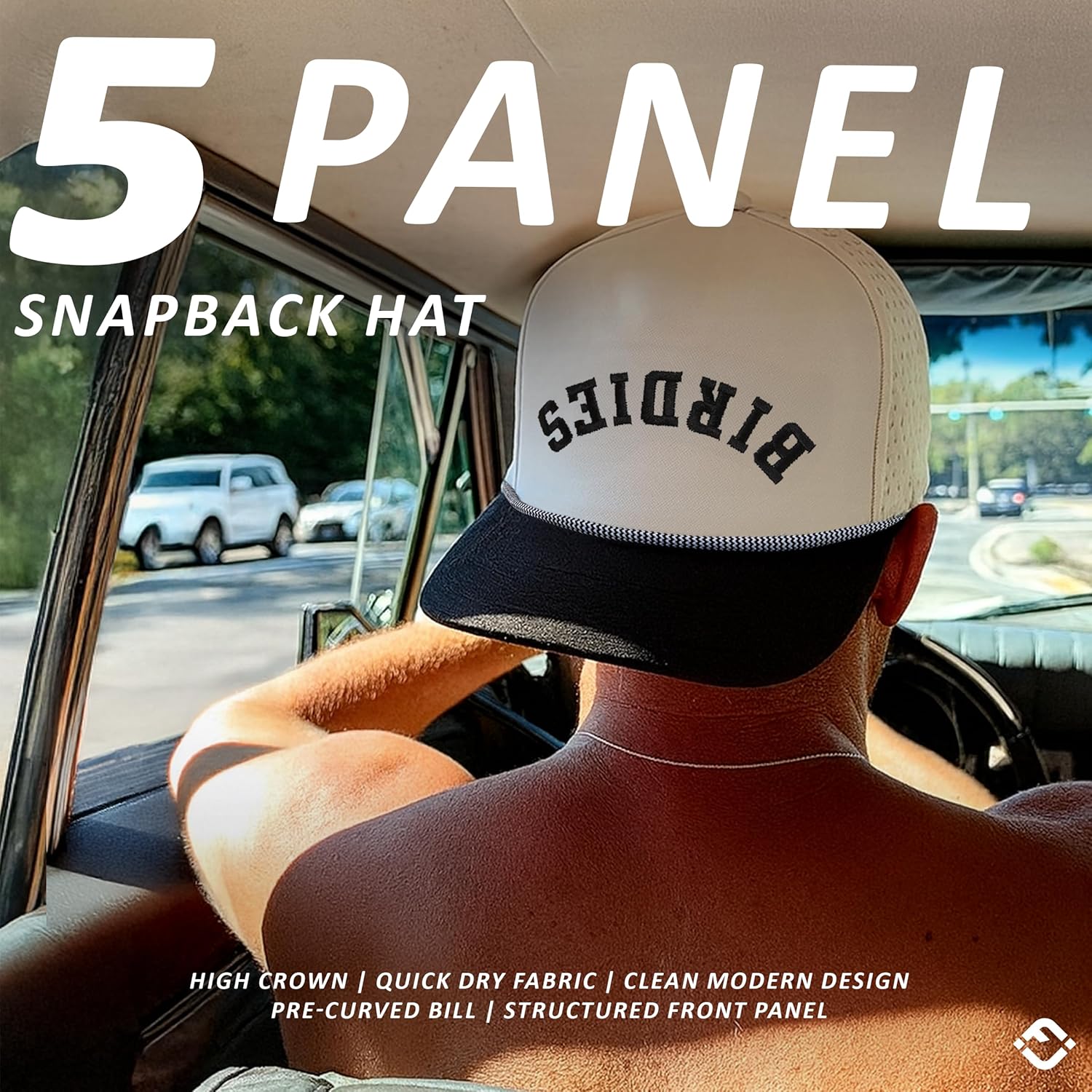 Funky Junque Performance Waterproof Golf Rope Hat – Cool Breathable Workout 5 Panel Snapback Cap for Men