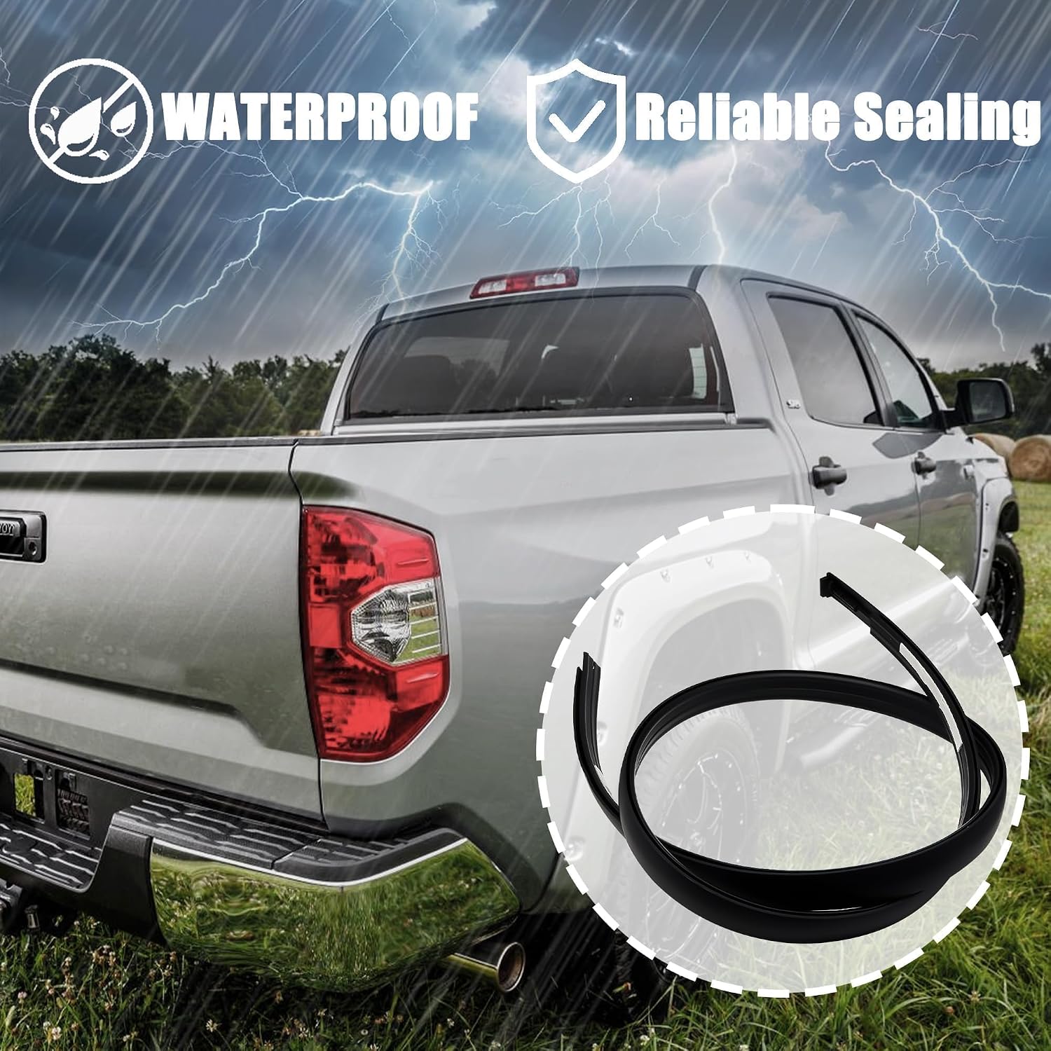 Pair Roof Molding Drip Weatherstrip Car Side Trim Seal Strip Fit for Toyota Tundra 4 Full Doors Crew Cab 2007-2020 Replace 75552-0C060 75551-0C060 755520C060 755510C060(Not Fit Double Cab)