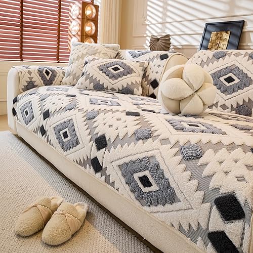 Miniatura 7 de Funda para sofá de mascotas para perros, funda de sofá de felpa suave lavable, funda antideslizante para sofás y sillones apta para mascotas (Beige,