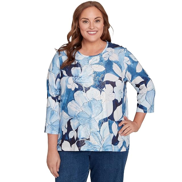 Monotone Floral Embellished Top
