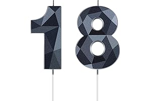 18th Birthday Candles, 3D Diamond Shape Number 18 Candles for Birthday Decorations