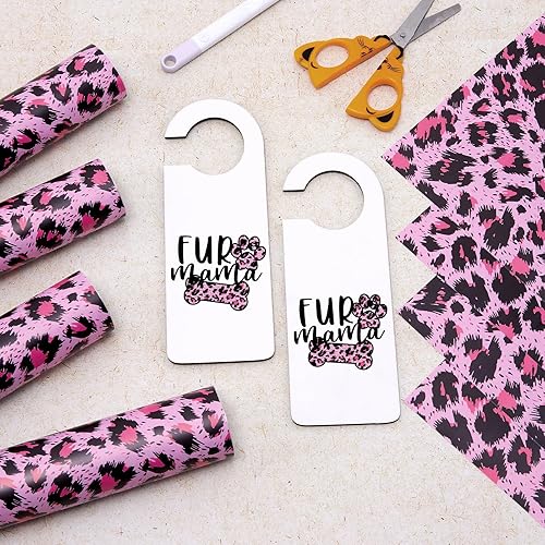 Miniatura 134 de Tintnut Vinilo permanente – 10 hojas de 12 x 10 pulgadas, hojas de vinilo adhesivo permanente de leopardo arcoíris, vinilo adhesivo permanente