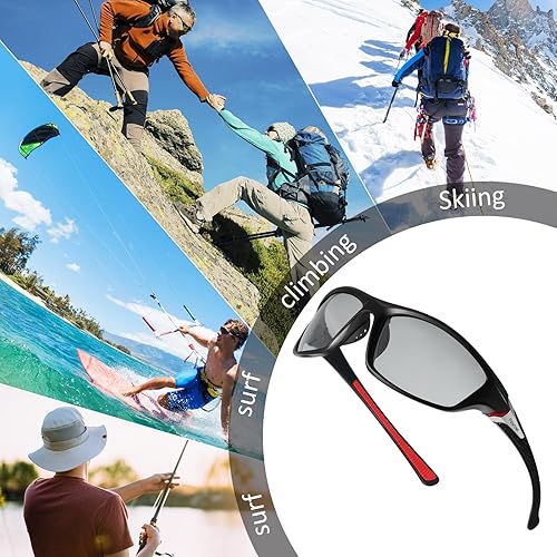 Miniatura 229 de TOODOO 4 Pairs Men Polarized Sunglasses with UV Protection Driving Glasses Sports for Sport Outdoor Activities