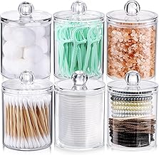 Cottonswab Storage Dispenser, Clear Cotton Ball Holder Cotton/Earbud Holder Storage Box, Cosmetics Makeup Storage Holder Box for Women Organizer Container with Lid (Pack of 4)
