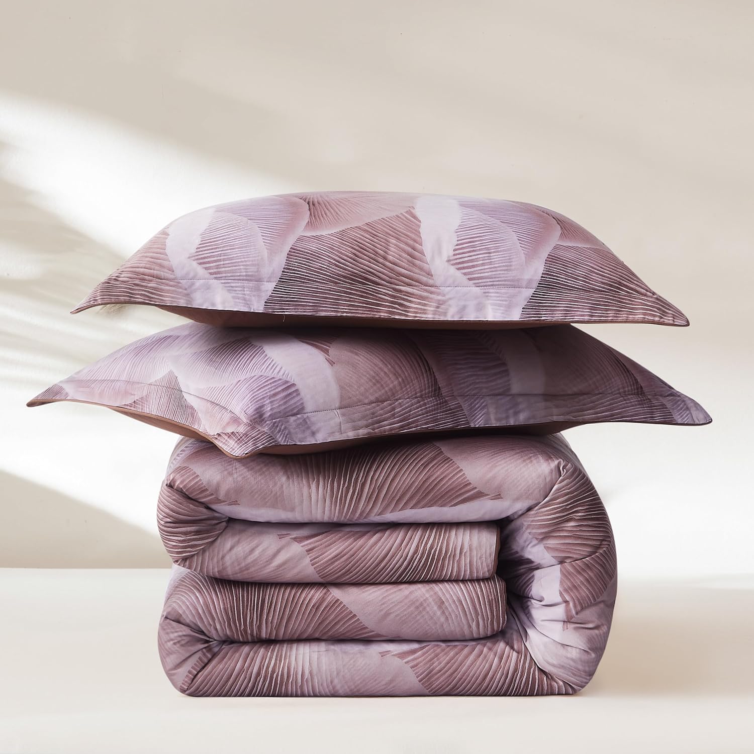 Lush Decor x Chuks Collins Mycelium Dream Duvet Cover 3 Piece Set Queen Dusty Pink - Cotton Duvet Cover Queen - Purple Bedding Set - Pink Duvet - Luxury Bedding image 4 of 6 B0F9216K8X