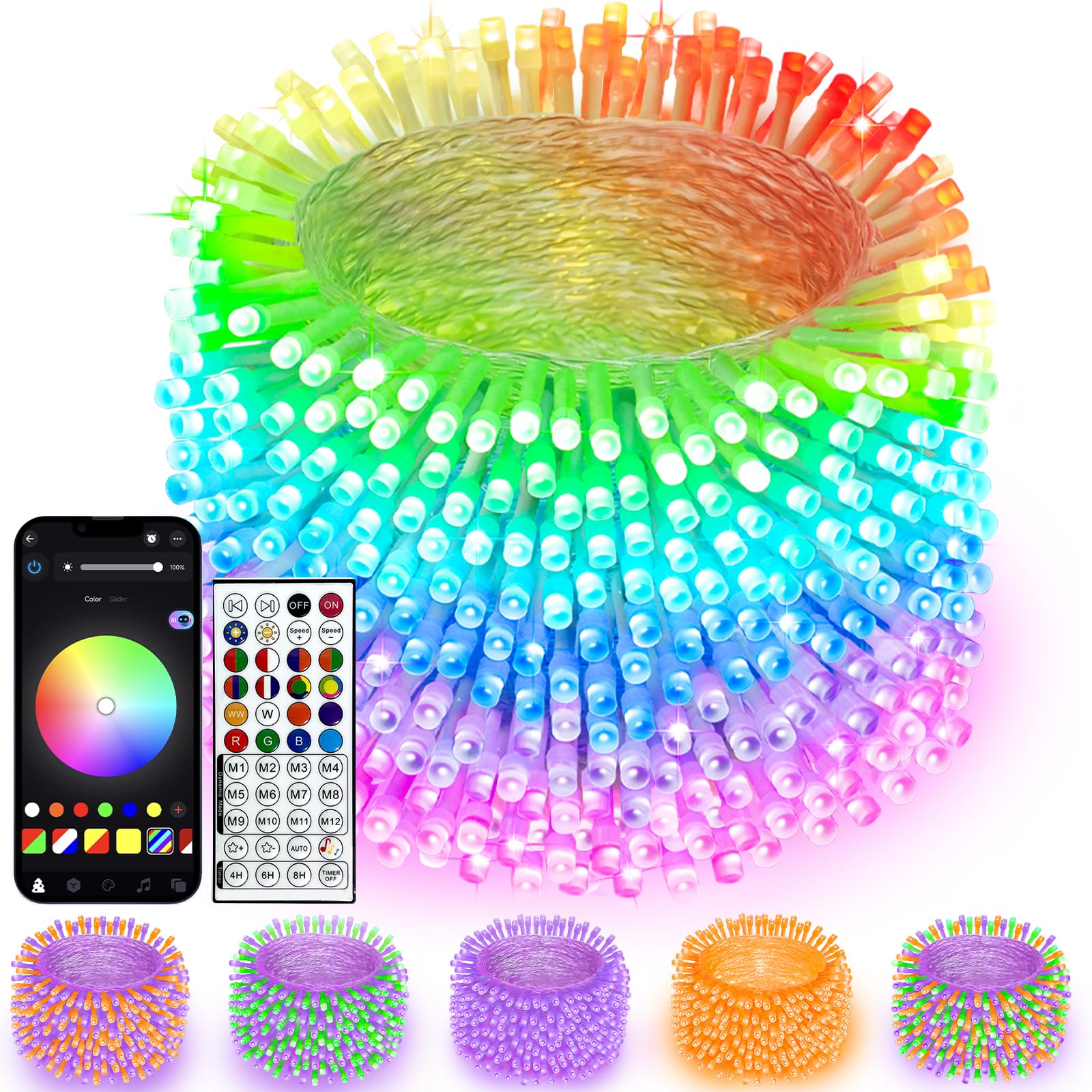 600 LED Smart RGB Color Changing String Lights APP &amp; Remote for Halloween