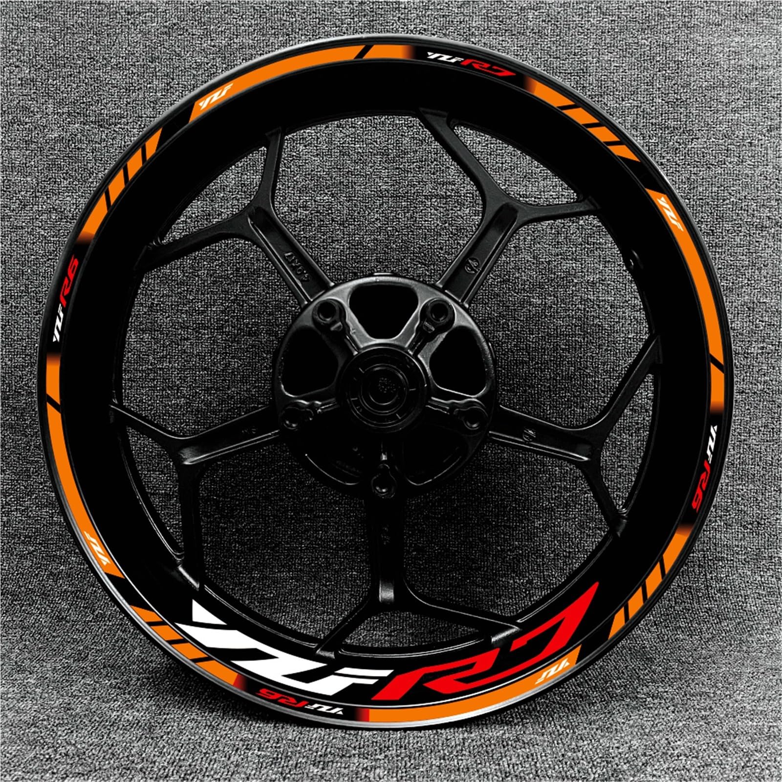 Dekorative Aufkleber Reflektierendes Motorradzubehör Radaufkleber Innerhalb Der Nabenaufkleber Felgenstreifenband Für Yamaha YZF R7(Orange)