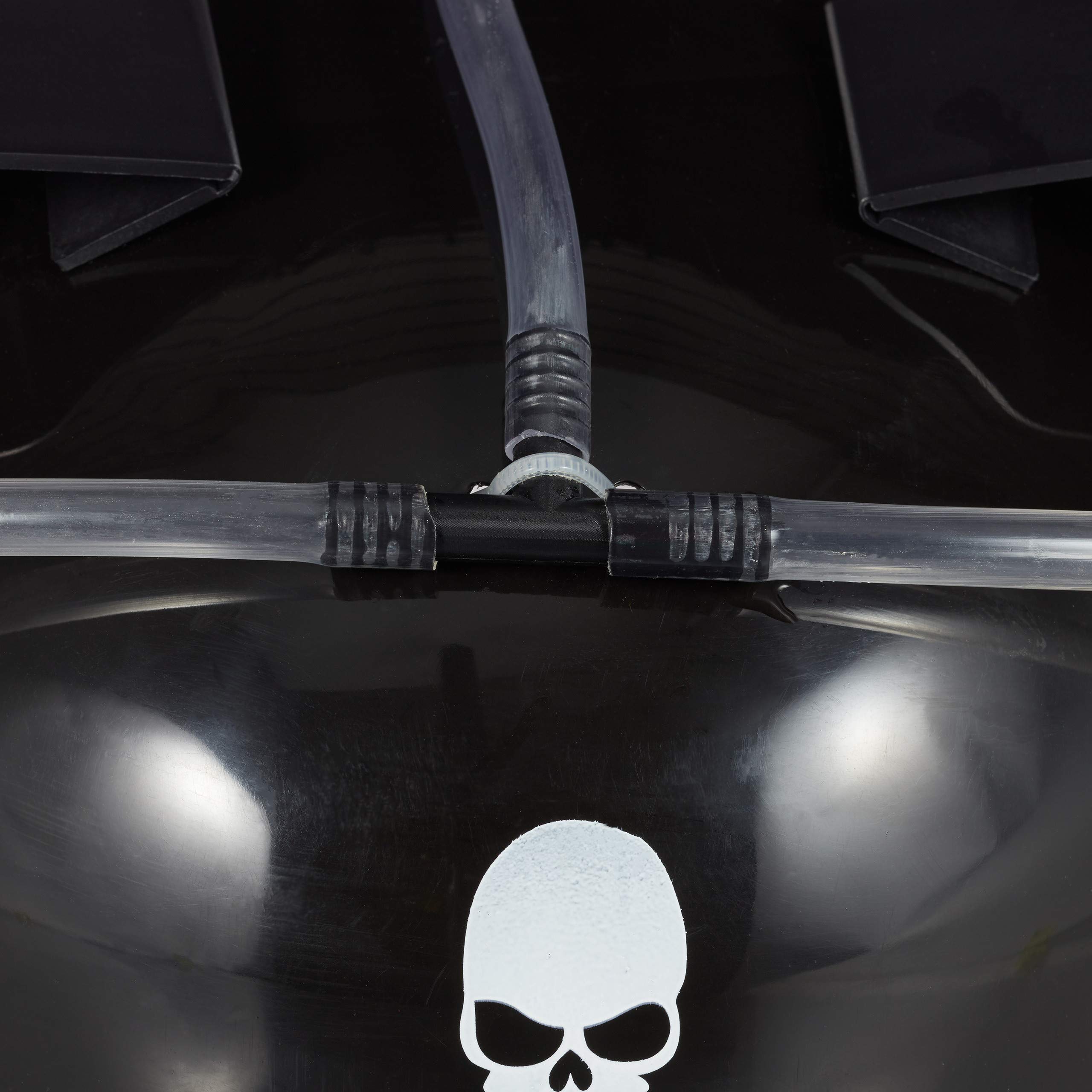 Relaxdays 4x Casques à Bière Pirate Casque à Boisson avec Tuyau 2 Canettes Casque Anti Soif Tête de Mort Fête Carnaval, Noir