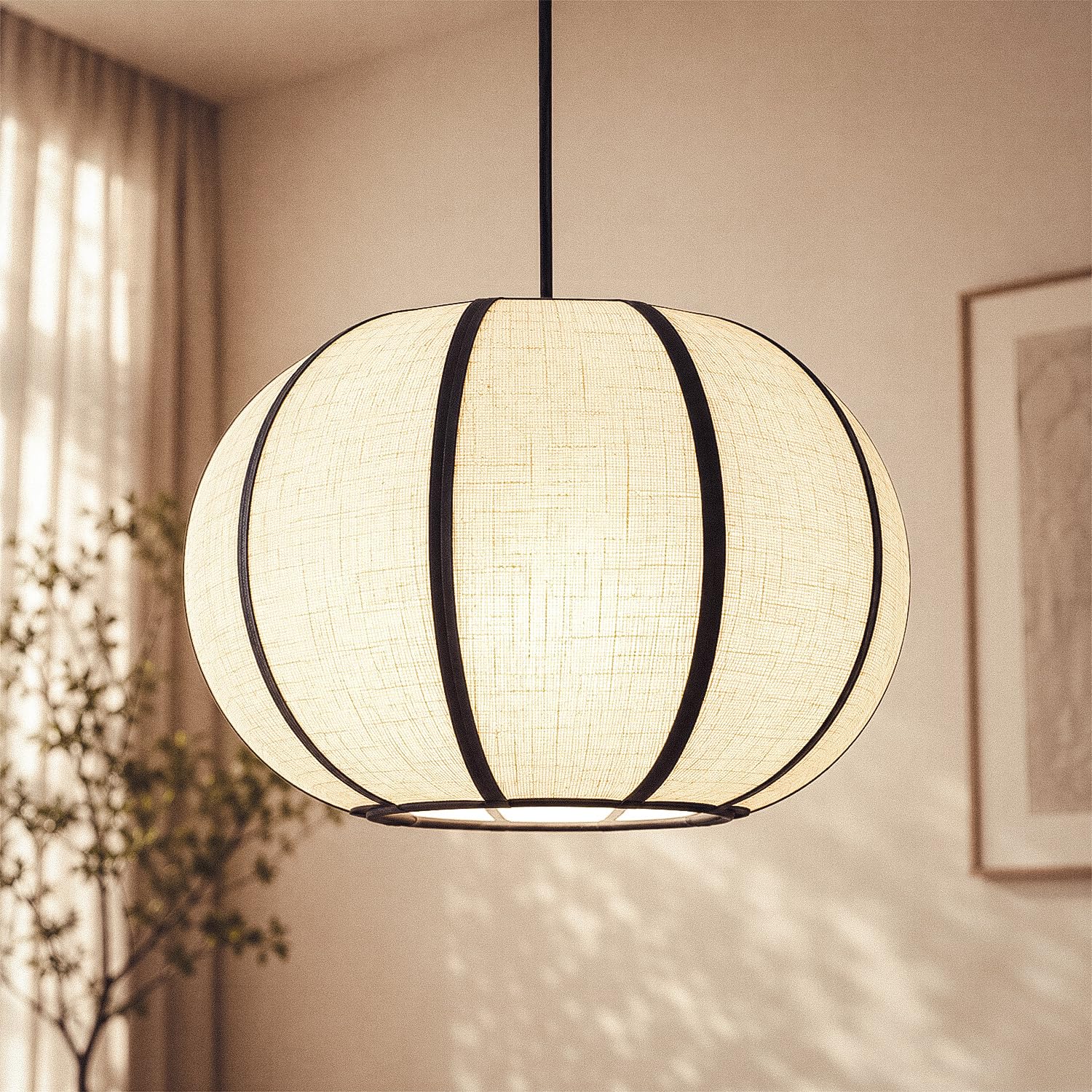 LEDKIA LIGHTING Lámpara Colgante Lino Gabriela Beige E27