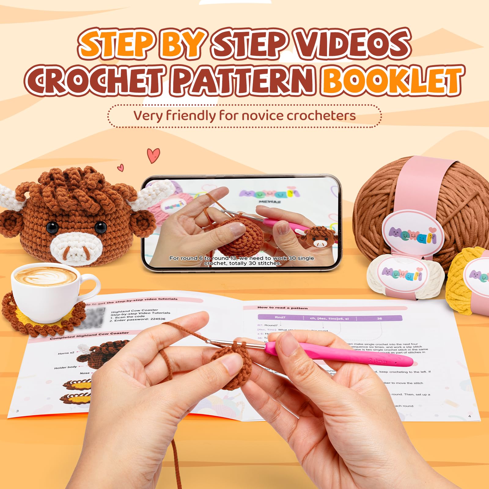 Mewaii Häkelset Für Anfänger Sea Otter - Mit Video Tutorial & 40% Extra Garn