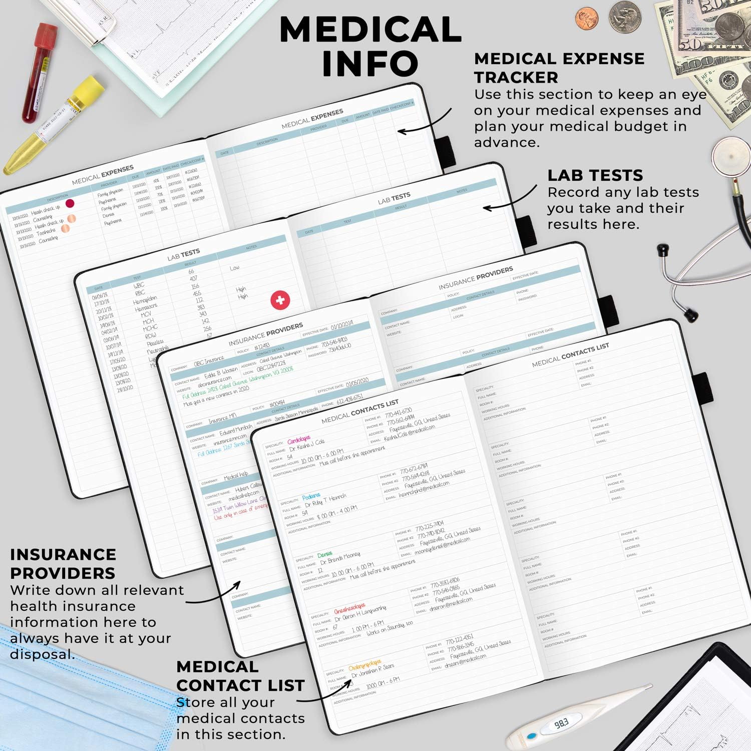 Clever Fox Medical Planner Daily, Medical Notebook, Health Diary, Wellness Journal & Logbook to Track Health - Image 5
