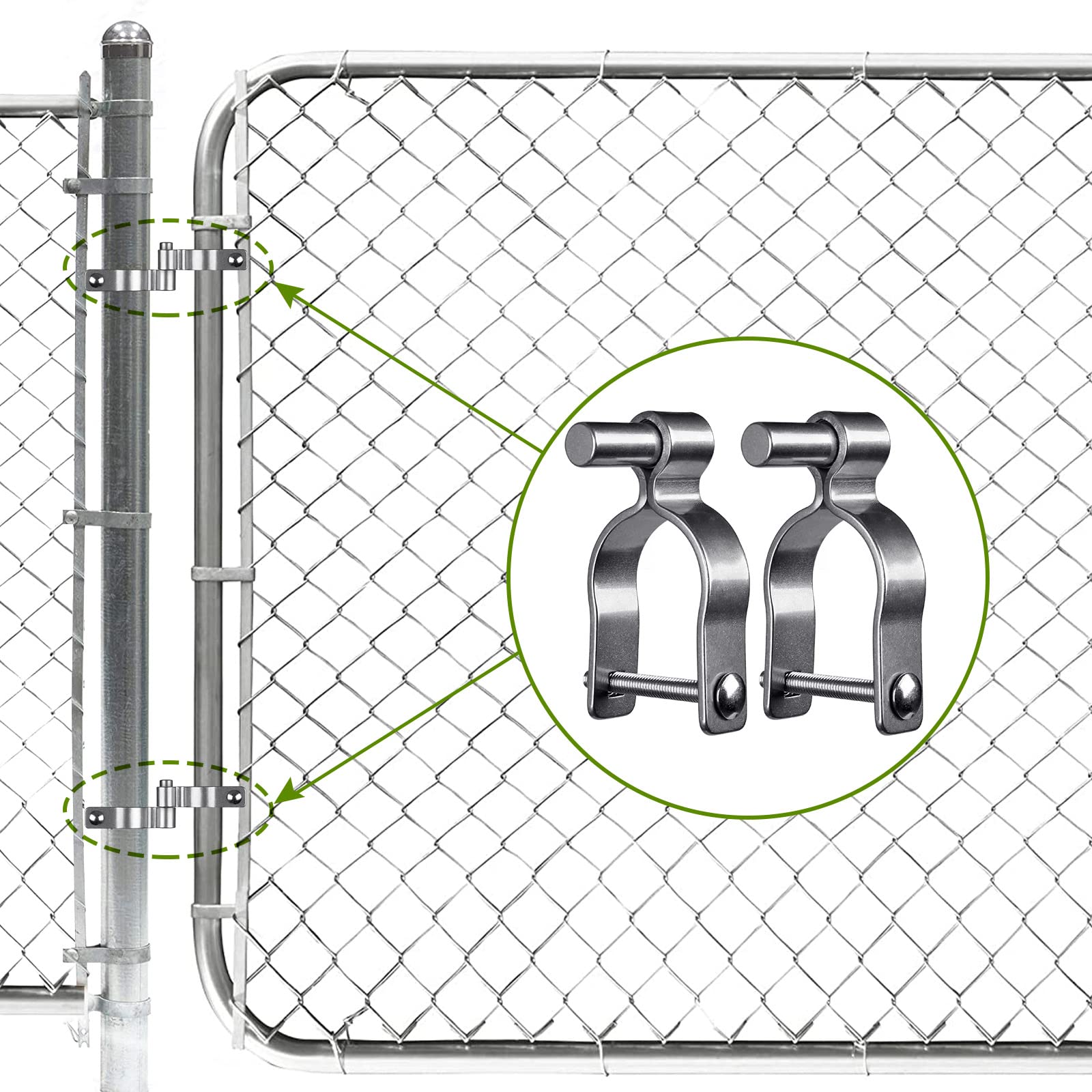 Amazon.com: Insaga 304 Stainless Steel Chain Link Fence Parts (2 Pack) -  Male Post Hinges for Outer Diameter 2-3/8