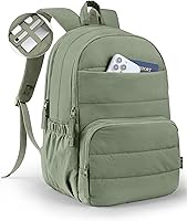 Vista 1 de Travel Backpack for Women, 15.6 Inch Laptop Backpack, Quilted College Bookbag, Cute Work Backpacks, Water Resistant